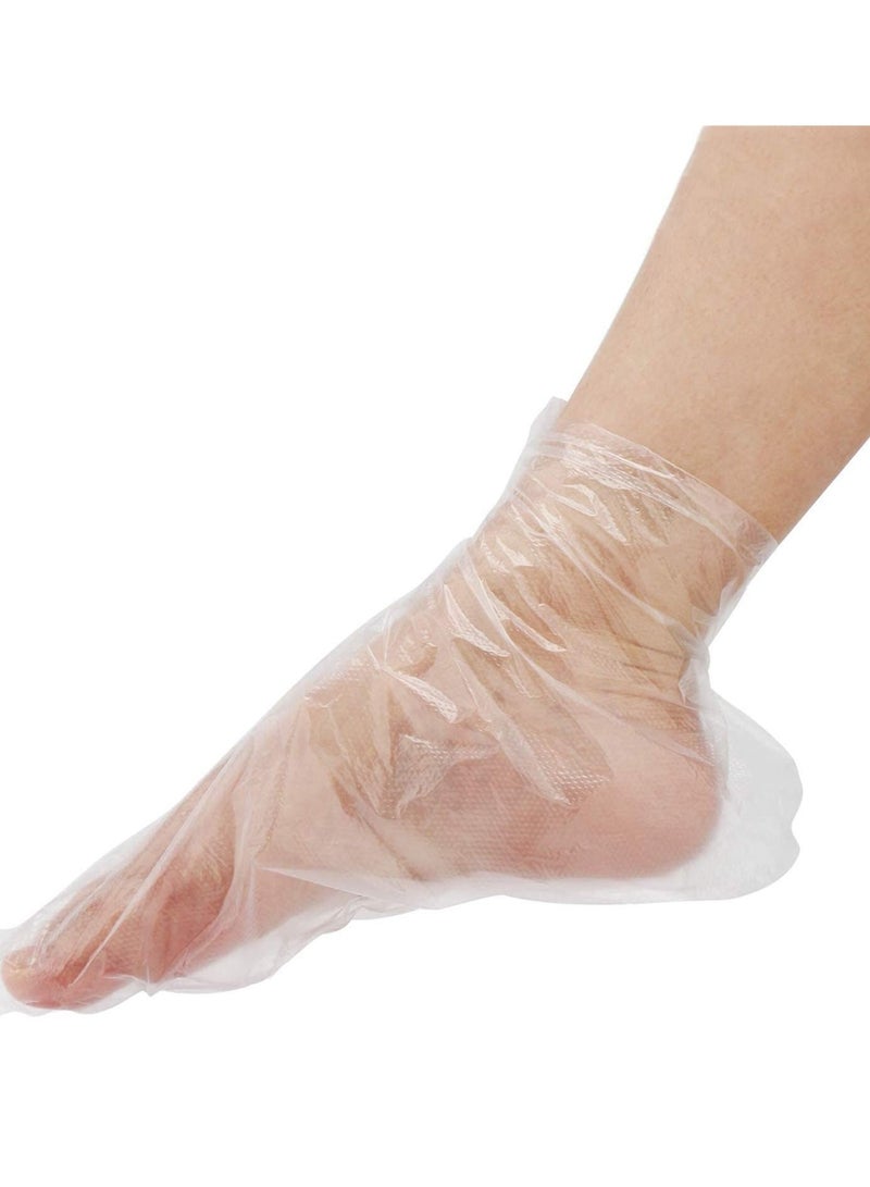 100pcs Paraffin Bath Liners, Foot Clear Plastic Disposable Booties for Pedicure Hot Spa Wax Treatment, Accessories Covers Thera Harmless - Image 1